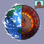  burrowing cloud continents cut-away diagram diglett dugtrio earth gen_1_pokemon grey_background island no_humans ocean planet planetary_core pokemon pokemon_(creature) red_nose roots suparu_(detteiu) what zooming_in 