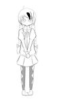  1girl daisuki_(madoka_magica_rebirth) genderswap glasses jikihara_daisuke_(mahou_shoujo_madoka_magica_rebirth) mahou_shoujo_madoka_magica mahou_shoujo_madoka_magica_rebirth monochrome paradoxicon twintails 