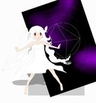  dress mahou_shoujo_madoka_magica mahou_shoujo_madoka_magica_rebirth mahou_shoujo_madoka_magica_rebirth:_the_man_on_the_silver_mountain momoe_nagisa multi-colored_pupils space stars white_dress white_hair 