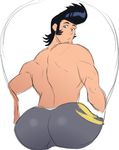  1boy aizenhower ass black_hair dandy_(space_dandy) looking_at_viewer male_focus solo space_dandy tagme topless 