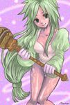  7_(poooonyo-kumaaaaaaao) alternate_form bare_legs bent_over breasts cleavage closed_mouth collarbone eyebrows eyelashes feet_out_of_frame final_fantasy final_fantasy_ix garnet_til_alexandros_xvii gloves green_eyes green_hair head_tilt holding juliet_sleeves knees_together_feet_apart leaning_forward legs leotard long_hair long_sleeves looking_at_viewer low-tied_long_hair markings medium_breasts multicolored multicolored_background pink_skin puffy_long_sleeves puffy_sleeves racket signature smile solo standing thigh_gap trance_garnet_til_alexandros_xvii very_long_hair white_gloves white_leotard 