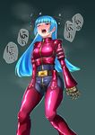  1girl belt blue_hair bodysuit breasts defeated female gloves injury king_of_fighters kula_diamond long_hair open_mouth pain pants purple_eyes ryona saliva shiny shiny_clothes shiny_hair snk solo soramin sweat tears the_king_of_fighters tight tight_pants turn_pale very_long_hair zipper 