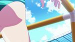  1girl animated animated_gif ass bikini blue_hair huge_ass keijo!!!!!!!! kotone_fujisaki short_hair sky 