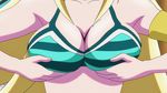  10s 1girl animated animated_gif bikini blonde_hair breast_grab breasts cleavage keijo!!!!!!!! kusakai_mio large_breasts 