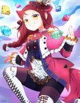  birthday blush braids brown_eyes hat jacket long_hair love_live!_sunshine!! maroon_hair sakurauchi_riko smile 