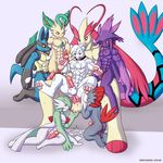  anal anal_penetration anthro ball_fondling balls butt canine claws collar cum dog eeveelution foot_fetish gangbang gardevoir gay group group_sex handjob hindpaw impious knot leafeon licking_foot lucario male mammal messy milotic mismagius muscles nintendo nude open_mouth orgasm orgy pawpads paws penetration penis pok&#233;mon pok&#233;morph pokemon precum sex size_difference spread_legs spreading video_games weavile 