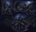  2017 anthro anthro_on_anthro balls bat black_balls black_nose breasts chair_position comic cum cum_in_pussy cum_inside digital_media_(artwork) duo eyes_closed female folded_wings forked_tongue frill from_behind_position front_view grey_hair hair head_frill looking_at_viewer male male/female male_penetrating mammal membranous_wings moon neck_frill night nipples orange_eyes outside penetration penis purple_nipples purple_penis purple_tongue rakisha rubber sex sky spade_tail spread_legs spread_wings spreading teeth tongue transformation unusual_cum vaginal vaginal_penetration vein winged_arms wings zeitgeist 
