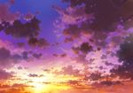  cloudy_sky commentary_request gradient_sky highres no_humans outdoors purple_sky sakanamodoki scenery sky sunlight sunset 
