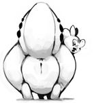  2017 all_fours antennae anthro anus bent_over big_butt biped blush breakersunny butt butt_focus digital_media_(artwork) digital_painting_(artwork) eyelashes female goo goodra greyscale looking_back monochrome nintendo nude open_mouth open_smile overweight overweight_female pok&eacute;mon pok&eacute;mon_(species) presenting presenting_hindquarters presenting_pussy pussy raised_tail rear_view shadow simple_background smile solo surprise thick_tail thick_thighs video_games white_background wide_eyed wide_hips wide_tail 