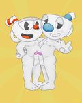  animate_inanimate balls cuphead_(character) cuphead_(game) erection heddy humanoid male male/male mugman not_furry nude object_head penis 
