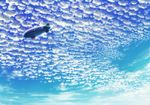  blue_sky cloud cloudy_sky commentary_request dirigible english highres no_humans outdoors sakanamodoki scenery sign sky zeppelin 