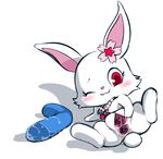  anus blush cherry dildo female flower food fruit fur gaping gaping_anus gaping_pussy jewelpet jewelry lagomorph lying mammal necklace on_back plant presenting presenting_anus presenting_pussy pussy pussy_juice rabbit red_eyes ruby_(jewelpet) semi-anthro sex_toy simple_background solo toony unknown_artist white_background white_fur 
