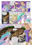  2017 anon apollo blonde_hair blue_eyes cake comic cutie_mark deity dialogue digital_media_(artwork) english_text equine eyes_closed feathered_wings feathers female feral food friendship_is_magic hair hi_res horn horse human magic male mammal maze multicolored_hair muscular muscular_male my_little_pony nude open_mouth pencils_(artist) pony pose princess_celestia_(mlp) purple_eyes star text winged_unicorn wings 