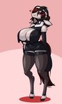  anthro big_breasts breasts caprine cleavage clothed clothing female horn legwear limebreaker looking_at_viewer mammal smile solo standing stockings voluptuous 