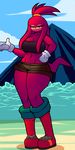  big_breasts breasts clothing crossgender dreamcastzx1 echidna female footwear knuckles_the_echidna mammal monotreme ponytail purple_eyes shoes sonic_(series) tall wide_hips 