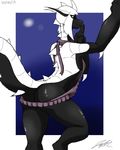  2017 abstract_background astoris_keysel big_butt black_and_white butt clothing digitigrade dragon female from_behind_(disambiguation) horn jeffthehusky long_neck monochrome scales sketch smile spikes sweater thick_thighs virgin_killer_sweater wide_hips 