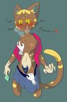  animal_crossing anthro blush breast_groping breasts brown_fur cat digital_media_(artwork) disembodied_hand english_text exposed feline female fur grope katt_(animal_crossing) mammal nintendo nipples open_mouth panting sarcasticcartoonist_(artist) simple_background text video_games 