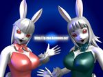  3d_(artwork) breasts digital_media_(artwork) duo female lagomorph mammal ponnyattu rabbit 