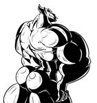  abdomen anthro butt demon dragmon firebrand hyper hyper_muscles male muscular muscular_male solo 