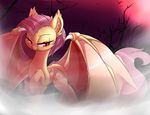  2017 bat_pony cutie_mark equine fangs female feral flutterbat_(mlp) fluttershy_(mlp) friendship_is_magic hair half-closed_eyes hi_res long_hair madacon mammal my_little_pony solo 