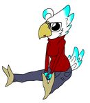  2017 anthro anthrofied avian beak bird breasts chocobo clothed clothing cute digital_media_(artwork) eyewear feathers female final_fantasy glasses penny_snowfox redgreenfluffball simple_background smile solo square_enix tongue toony video_games white_background 