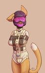  2017 alec8ter anthro arms_tied bdsm blindfold bondage bound brown_background cassidy_(alec8ter) cat clothed clothing dipstick_tail feline gag gagged gimp_mask male mammal multicolored_tail signature simple_background solo standing straitjacket straps 