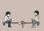  black_hair brothers fruit_bowl full_body grey_background jacket male_focus matsuno_choromatsu matsuno_ichimatsu multiple_boys osomatsu-kun osomatsu-san seesaw short_hair siblings simple_background sitting track_jacket 