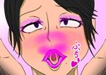  artist_request black_hair blush breasts femdom incoming_kiss kiss_mark milf mole pov purple_eyes saliva tagme 