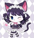  artist_request cat cyan_(show_by_rock!!) furry gothic_lolita maid_headress no_mouth short_hair show_by_rock!! smile stocking 