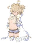  andira_(granblue_fantasy) animal_ears antenna_hair bangs barefoot beads blade_(galaxist) blue_legwear blue_ribbon blue_shorts blush breasts clothes_lift commentary_request dot_nose erune eyebrows_visible_through_hair full_body fur-trimmed_shorts fur_trim granblue_fantasy groin hair_between_eyes hands_on_own_chest hands_up headdress kneeling lifted_by_self long_sleeves looking_at_viewer monkey_ears monkey_girl navel no_shoes open_mouth orange_hair pom_pom_(clothes) raised_eyebrows ribbed_sweater ribbon short_hair short_shorts shorts shy simple_background small_breasts solo stomach striped striped_legwear sweater sweater_lift tassel thighhighs toeless_legwear two_side_up underboob white_background white_legwear 