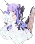  azur_lane blus hdress horns long_hair official_art personificiation purple_hair unicorn_(azur_lane) violet_eyes 