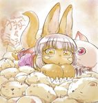  artist_request furry long_hair looking_at_viewer made_in_abyss mitty nanachi_(made_in_abyss) open_mouth rabbit white_hair 