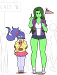  green_hair green_skin marvel muscular_woman she-hulk singularity strong_woman 