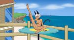  anus beach bell blue_eyes breasts cat_ears_(disambiguation) cat_tail claws collar female fenix31_(artist) hair looking_at_viewer mammal nadia_fortune nude pussy scar sea seaside skullgirls spread_legs spreading tongue tongue_out video_games water white_hair 