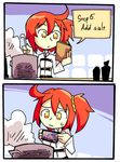  2koma ahoge berserker cellphone chaldea_uniform comic commentary cooking emiya_shirou english fate/grand_order fate_(series) fujimaru_ritsuka_(female) hair_ornament hair_scrunchie julius_caesar_(fate/grand_order) kitchen kotomine_kirei ladle mephistopheles_(fate/grand_order) one_side_up orange_eyes orange_hair phone pot saint_martha scrunchie setz side_ponytail smartphone sweat yellow_scrunchie you're_doing_it_wrong 