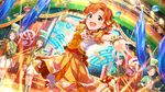  artist_request bangs beamed_eighth_notes beamed_sixteenth_notes blush boots bow brown_eyes closed_eyes confetti dancing eighth_note flag hair_bow hair_ornament hat holding idolmaster idolmaster_million_live! idolmaster_million_live!_theater_days instrument looking_at_viewer multiple_girls music musical_note official_art open_mouth orange_hair outstretched_arms playing_instrument pleated_skirt polka_dot_skirt puffy_short_sleeves puffy_sleeves quarter_note rainbow short_hair short_sleeves skirt smile spread_arms stage treble_clef uniform wrist_cuffs yabuki_kana 