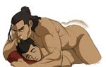  2boys age_difference aizenhower anal ass avatar:_the_last_airbender avatar:_the_legend_of_korra blue_eyes brown_hair family father_and_son hand_on_head incest male_focus multiple_boys muscle nude pillow sex thrusting yaoi 