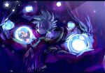  blue bubble closed_eyes dragon_ball dragon_ball_z earrings glowing happy jewelry kaioushin majin_buu male_focus minyi mohawk multiple_boys purple sleeping smile star sunlight 