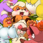  canine cum female feral feral_on_feral fox gangbang group group_sex growlithe interspecies kemono lying male mammal moroq multiple_tails nidoran nidorina nintendo on_back open_mouth paws penis pok&#233;mon pokemon pussy rat rattata reverse_gangbang rodent sandshrew sex video_games vulpix 