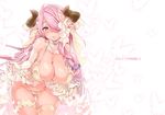  ass_visible_through_thighs bare_shoulders bikini blue_eyes breasts cleavage detached_collar draph flower gloves granblue_fantasy hair_flower hair_ornament hair_over_one_eye highres horns large_breasts leaning_forward long_hair looking_at_viewer narmaya_(granblue_fantasy) pink_hair single_thighhigh smile solo string_bikini swimsuit thigh_gap thigh_strap thighhighs thomasz veil very_long_hair white_bikini white_gloves white_legwear 