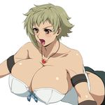  1girl ameoto breasts helvi_oberg huge_breasts knight&#039;s_&amp;_magic knight&#039;s_and_magic short_hair simple_background solo white_background 