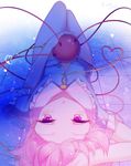  air_bubble baozishark bare_arms bare_legs blue_shirt blush bottomless bubble buttons dated forehead heart heart_of_string highres komeiji_satori looking_at_viewer lying no_pants on_back on_floor pink_eyes pink_hair shirt short_hair signature solo third_eye touhou underwater upside-down 