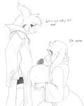 2018 asriel_dreemurr big_breasts breasts caprine clothing erection female goat incest male male/female mammal mcsweezy monochrome mother mother_and_son parent penis robe sex sketch son titfuck toriel undertale video_games 