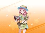  adventurer bang_dream! blush book dress hat long_hair maruyama_aya pink_eyes pink_hair smile 