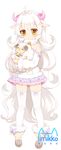  &gt;_&lt; :&lt; :3 ahoge animal_ears bangs bare_shoulders beige_footwear bell big_hair blunt_bangs blush blush_stickers boots closed_mouth curled_horns eyebrows_visible_through_hair frilled_skirt frills full_body fur-trimmed_boots fur-trimmed_shirt fur_collar fur_trim garter_straps heart heart-shaped_pupils highres hoof_shoes horns long_hair long_sleeves looking_at_viewer miniskirt mvv object_hug off-shoulder_shirt off_shoulder original purple_skirt sheep_ears sheep_horns shirt simple_background skirt solo standing stuffed_animal stuffed_sheep stuffed_toy symbol-shaped_pupils thighhighs very_long_hair white_background white_hair white_legwear white_shirt wide_sleeves x3 yellow_eyes 
