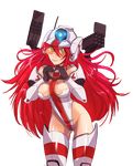  armor bare_shoulders breasts cleavage elbow_gloves gloves green_eyes heart heart_hands helmet hmage large_breasts long_hair mecha_musume personification red_hair rocket_launcher smile thighhighs titanfall titanfall_2 tone_(titanfall_2) transparent_background very_long_hair visor visor_cap weapon 