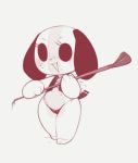  clothing kekitopu line_art looking_at_viewer simple_background solo standing switch_dog whip 