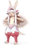  artist_request brown_eyes furry long_hair made_in_abyss nanachi_(made_in_abyss) open_mouth rabbit smile white_hair 