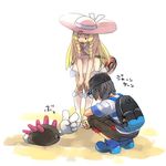  1boy 1girl hk_(nt) lillie_(pokemon) pokemon pokemon_(creature) pokemon_(game) pokemon_sm pyukumuku tagme you_(pokemon_sm) 