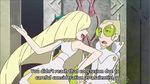  1boy 2girls animated animated_gif blonde_hair burnet_(pokemon) dark_skin lusamine_(pokemon) multiple_girls pokemon pokemon_(anime) pokemon_sm pokemon_sm_(anime) sauboo_(pokemon) subtitles white_hair 